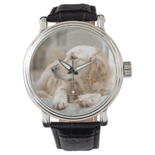 Montre avec l'image de Golden Retriever