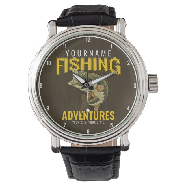 Montre Aventures de pêche personnalisées Basse Pêcheur (devant)