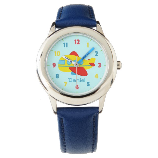 Montre Avion de ligne mignon et coloré (devant)