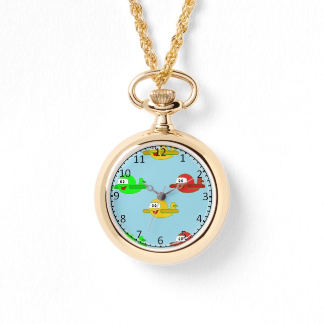 Montre Avion joyeux de Kawaii (Recto)