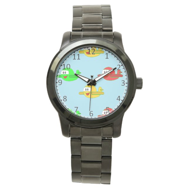 Montre Avion joyeux de Kawaii (devant)
