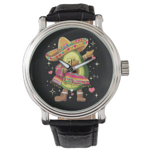 Montre Avocat Dabbing Cinco De Mayo Poncho Mexicain Drôle