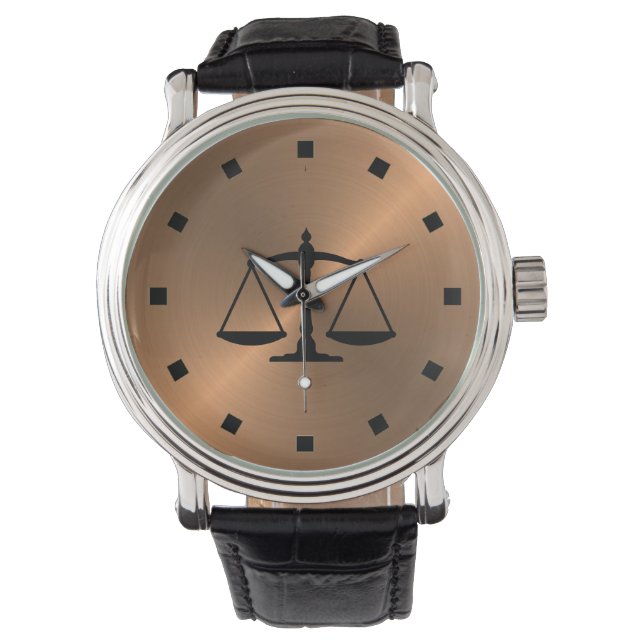 Montre Avocat en or métallique (devant)