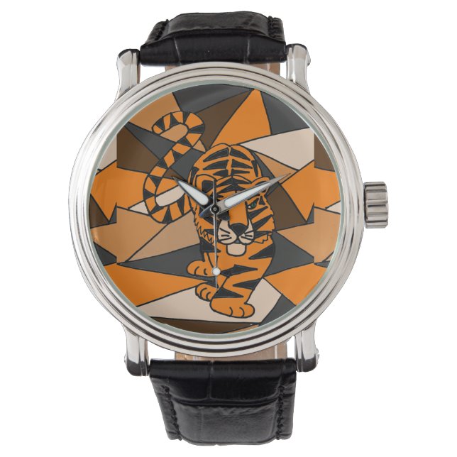 Montre Awesome Tiger Abstrait Art Watch (devant)