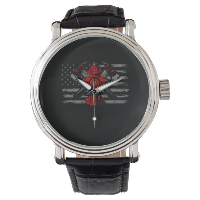 Montre Ax du drapeau américain pompier (devant)