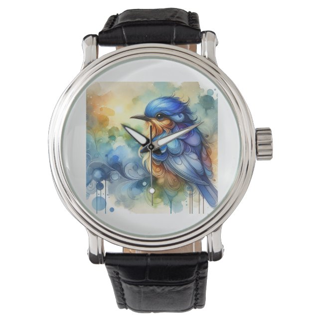 Montre Azulejo bird 230924AREF144 - Watercolor (devant)