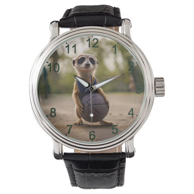 Montre Baby Meerkat Joueur de basket-ball, (devant)