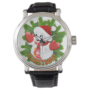 Montre Baby Snowman avec ornement de flocons de neige en