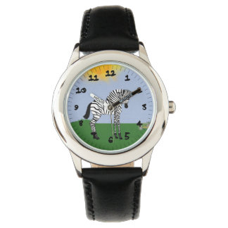 Montre Baby Zebra in Field Cartoon Art Fashion