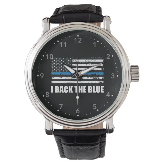 Montre Back the Blue Thin line USA Flag MAGA WWG1WA (devant)