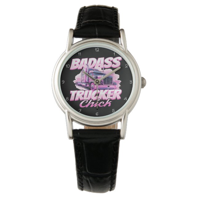 Montre Badass Trucker Chick Pink Power (devant)