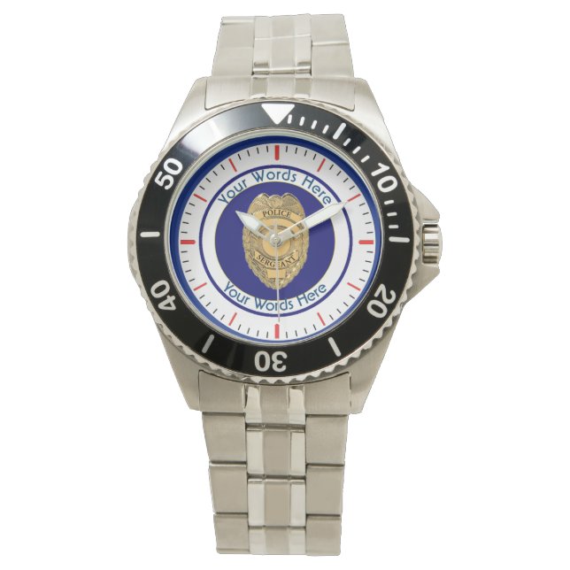 Montre Badge du sergent de police personnalisé (devant)