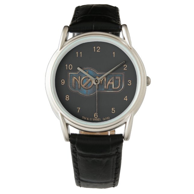 Montre Badge NO-MAJ™ en or et marbre (devant)