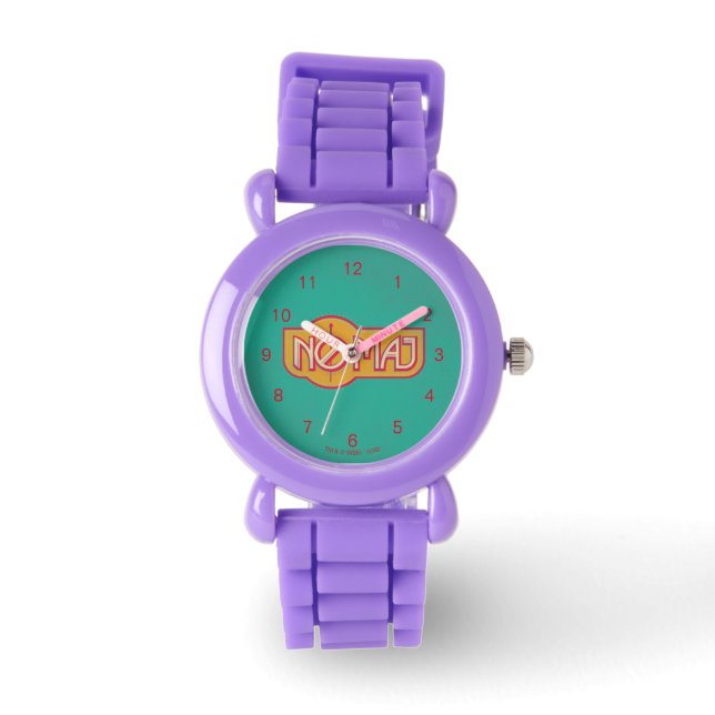 Montre Badge rouge et jaune NO-MAJ™ (Recto)