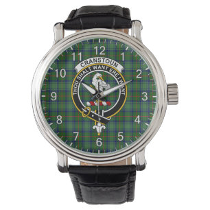 Montre Badge Tartan Plaid Clan Cranstoun Classique Intemp