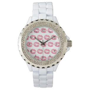 Montre Baisers à lèvres rose