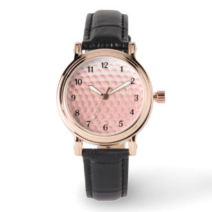 Montre Bal de golf rose avec Black Numéros Sports