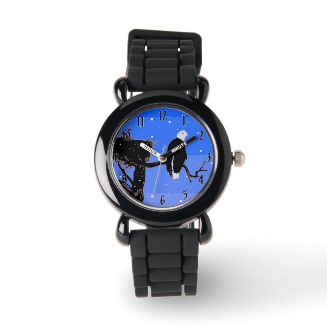 Montre Bald Eagle en hiver - Art original de la faune (Recto)