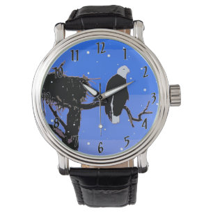 Montre Bald Eagle en hiver - Art original de la faune