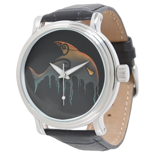 Montre baleine noire Halloween (Incliné)