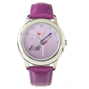 Montre Ballerina en rose et lavande, Monogramme