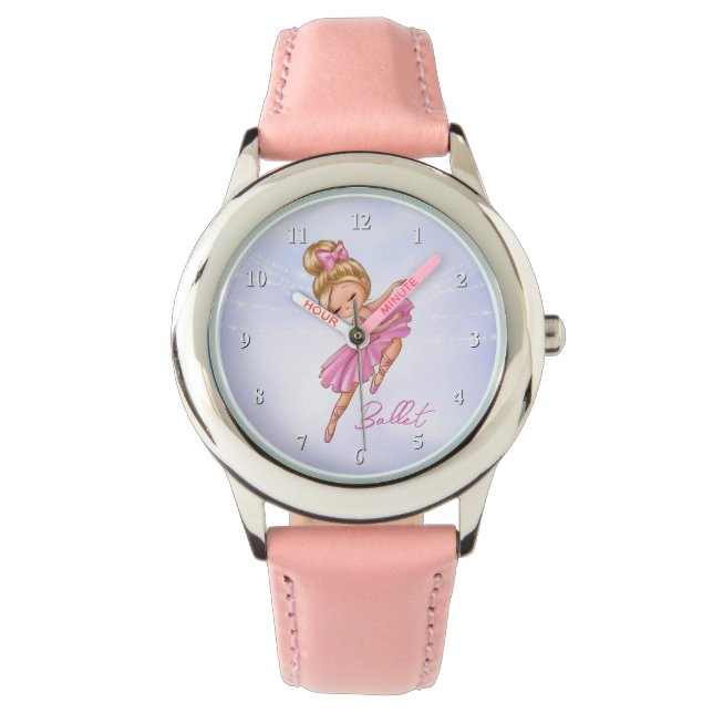 Montre Ballerina Girl Rose, Violet Jolie Danse Ballet (devant)