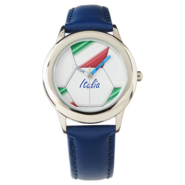 Montre Ballon ITALIE FOOTBALL equipe nationale et drapeau (devant)