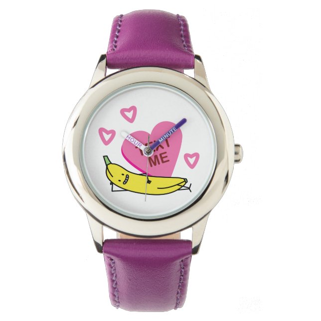 Montre Banana Text Me Valentine Saint Valentin ponte (devant)