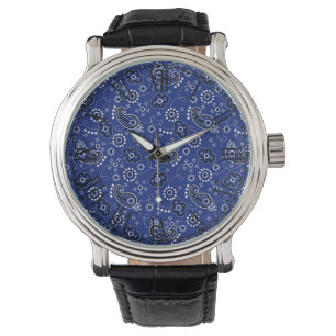 Montre Bandanna Bleue de la Marine Rétro