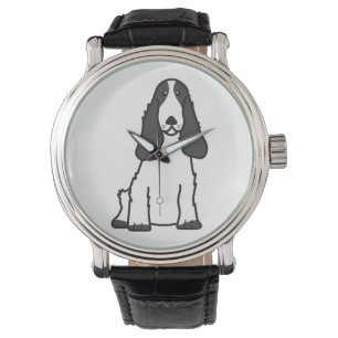 Montre Bande dessinée anglaise de chien de cocker