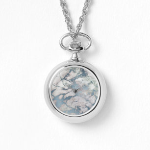 MONTRE BANDE EN MARBRE BLEUE INOXYDABLE