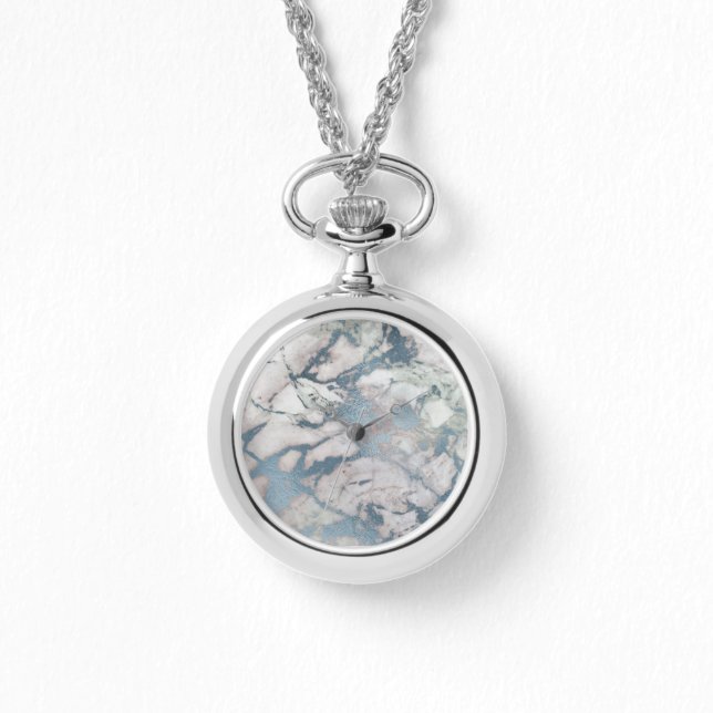 MONTRE BANDE EN MARBRE BLEUE INOXYDABLE (Recto)