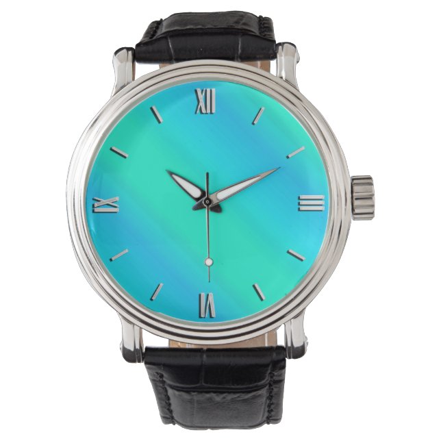 Montre Bandes aurora - bleu, aqua, turquoise (devant)
