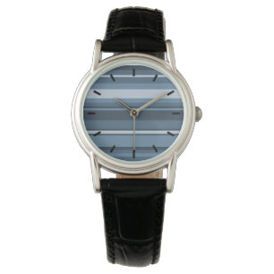 Montre Bandes bleu gris