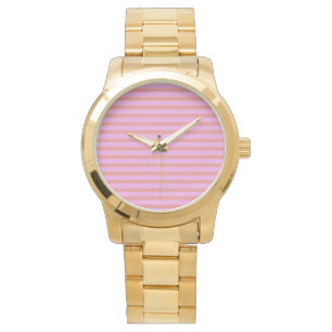 Montre Bandes géométriques roses