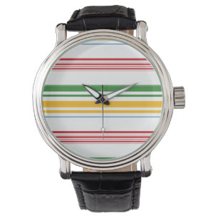 Montre Bandes jaunes vert mignons