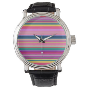 Montre Bandes multicolores rétro