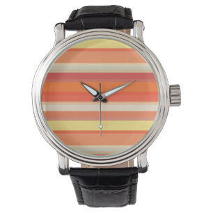 Montre Bandes rouges mignonnes orange