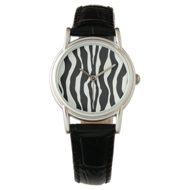 Montre Bandes zébrées - Noir et Blanc (devant)