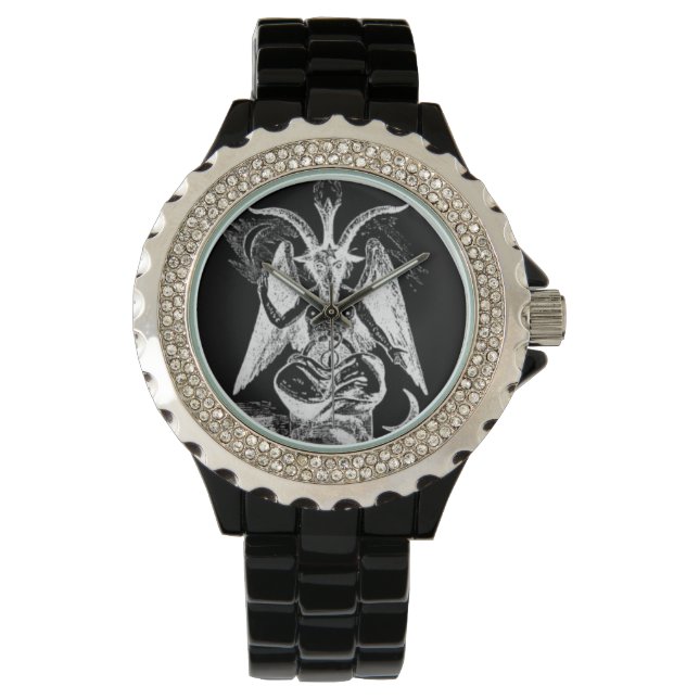 Montre Baphomet noir/blanc (ancien style) (devant)