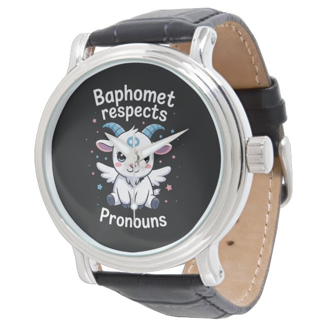 Montre Baphomet transgenre respecte les pronoms Fierté tr (Incliné)