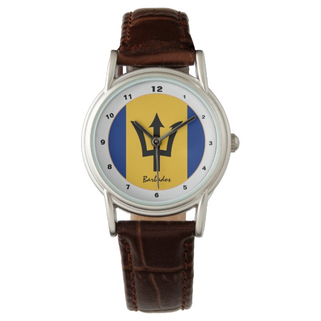 Montre Barbados Flag & Barbados trendy fashion /design (devant)