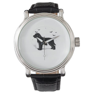 Montre Barbet Chien - Halloween Lune Silhouette surdimens