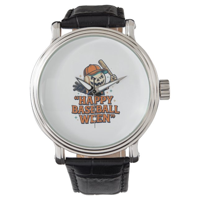 Montre Baseball Ween Vintage Halloween Baseball Heureux D (devant)