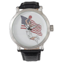 Basketball USA Dunk Drapeau Américain Couleur Art