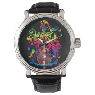 Montre Basse guitare couleur splash