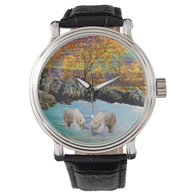 Montre Basses À Ours Polaires Pêche, (devant)