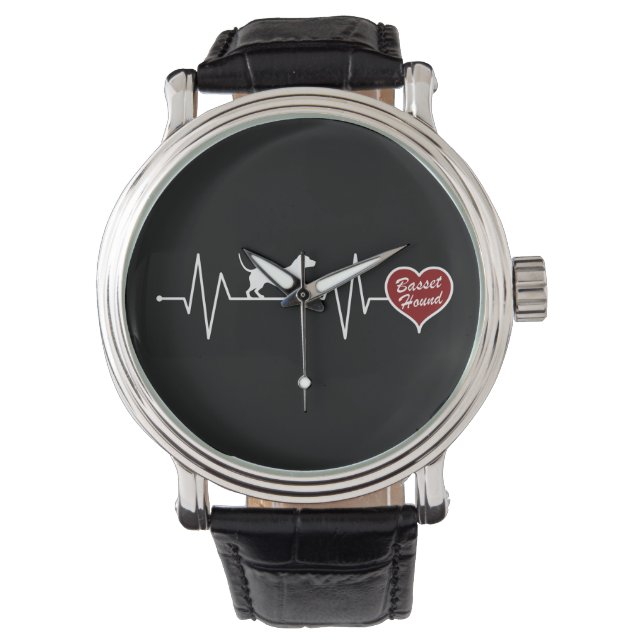 Montre Basset Hound heartbeat with red heart (devant)