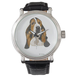 Montre Basset tiré par la main