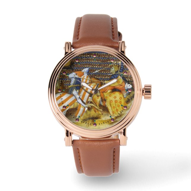 MONTRE BATAILLE MÉDIÉVALE, COMBATTANTS CHEVALIERS HORSEBA (Recto)